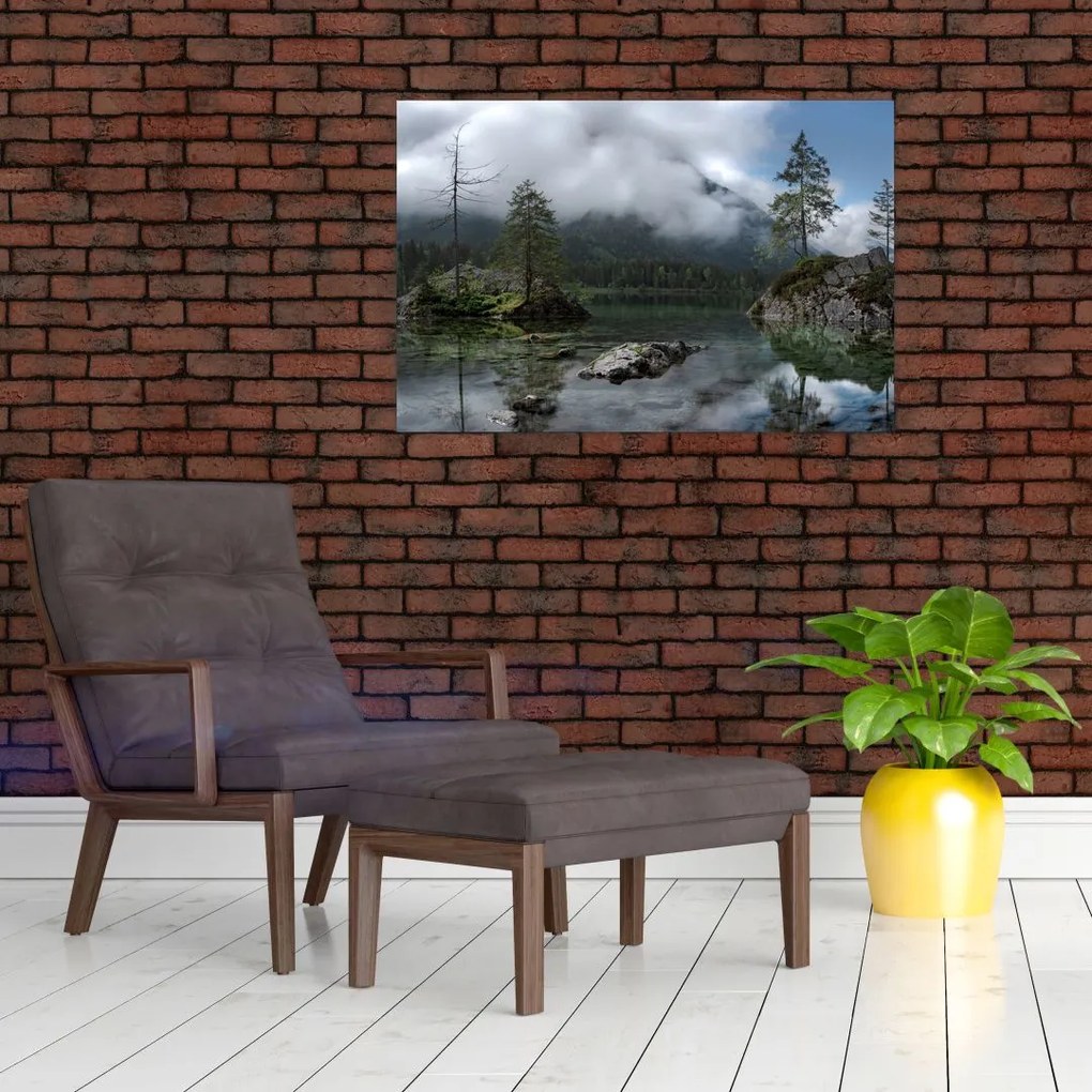 Tablou cu pomi în lac (90x60 cm)