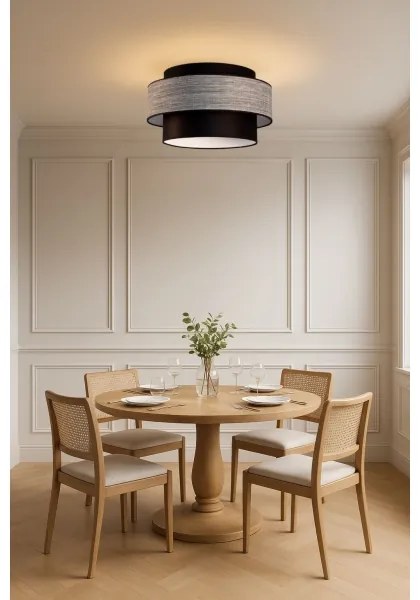 Plafonieră GRACE 1xE27/60W/230V negru/gri