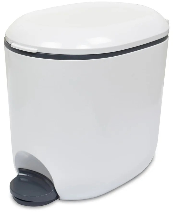 Coș de gunoi alb cu pedală din plastic 3,5 l – Addis