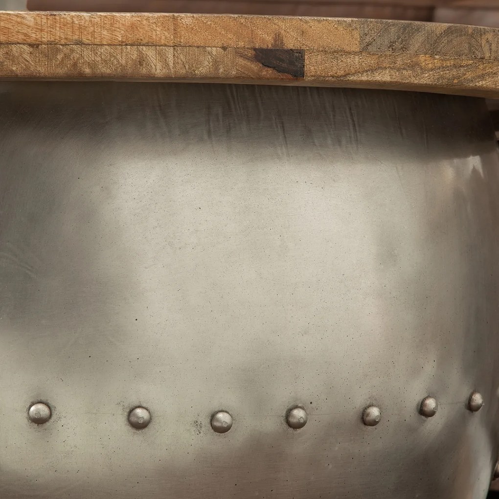 Masuta design industrial cu spatiu de stocare Drump Storage, natur A-38949 VC