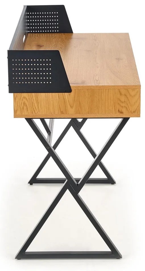 Birou Benson, stejar auriu / negru