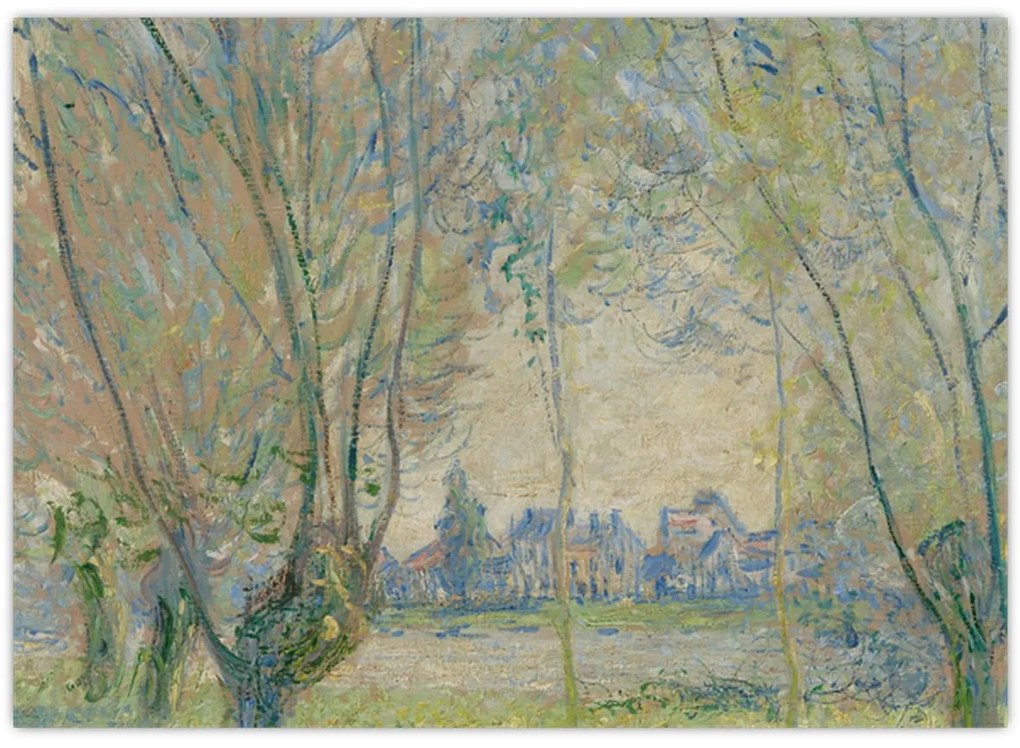 Tablou pe sticlă - Claude Monet, Woman Seated under the Willows, reproducere (70x50 cm)