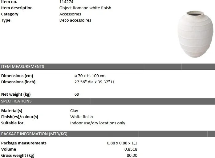 Vaza, Vas decorativ din lut Romane 114274 HZ