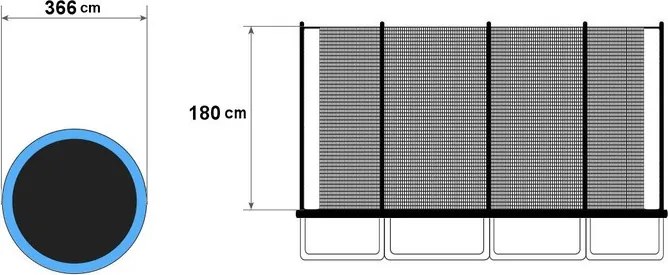 Plasă de protecție interioară pentru trambulină 366 cm