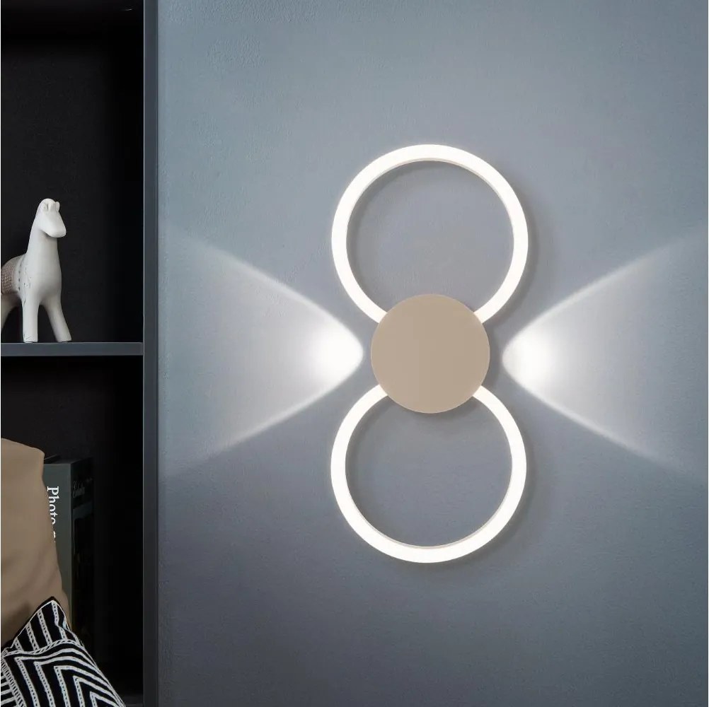 Eglo 902127 - Aplică de perete LED VENTICELLO LED/20W/230V + LED/0,91W bej