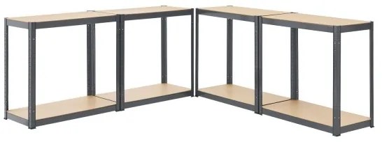 Juskys Set 2 rafturi - 160 x 80 x 40 cm - gri