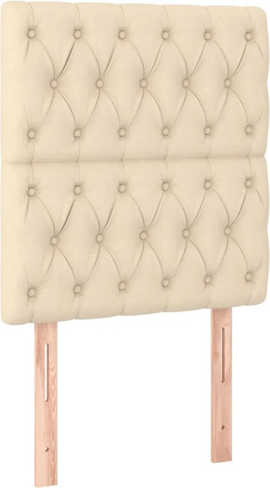 vidaXL Tăblie de pat crem 80x7x118/128 cm, material textil