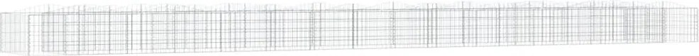vidaXL Strat înălțat cu gabion arcuit, 800x100x50 cm, fier galvanizat