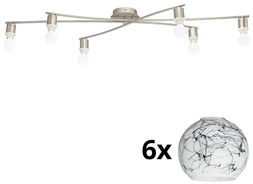 Plafonieră LED Eglo MY CHOICE 6xE14/4W/230V crom/alb/negru