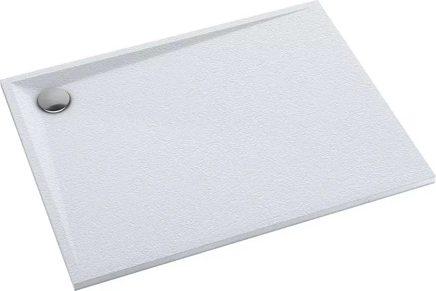 Cadita de dus dreptunghiulara din compozit Omnires Stone alb mat 90x120 cm