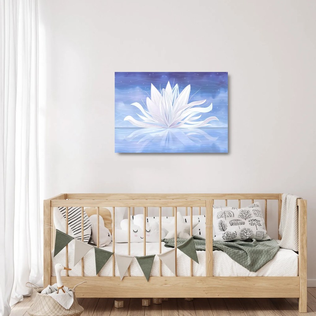 Tablou pe sticlă - Floare de lotus (70x50 cm)