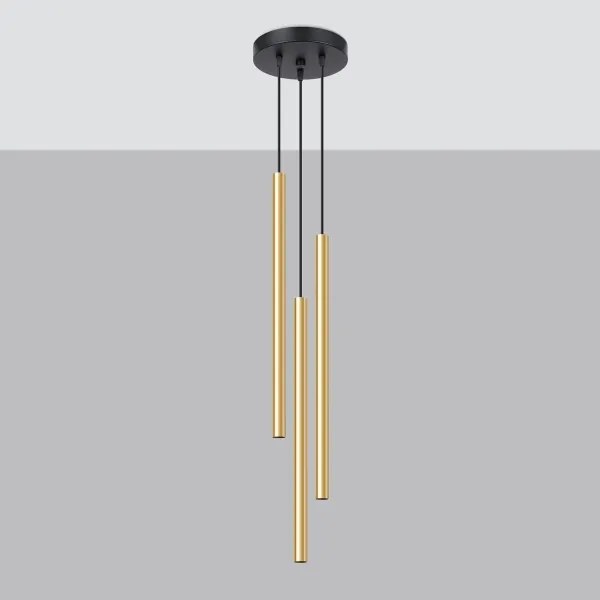 Lustră pe cablu Sollux SL.1197 PASTELO 3xG9/8W/230V auriu