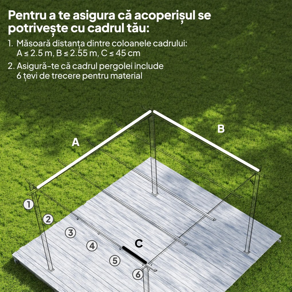 Outsunny Tettuccio di Ricambio per Gazebo 3x3 m con 10 Fori di Drenaggio Grigio | Aosom Romania