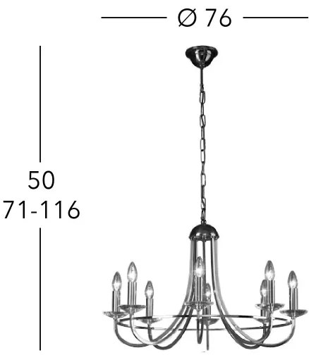 Kolarz 330.88.8C - Candelabru cristal IMPERIAL 8xE14/60W/230V auriu
