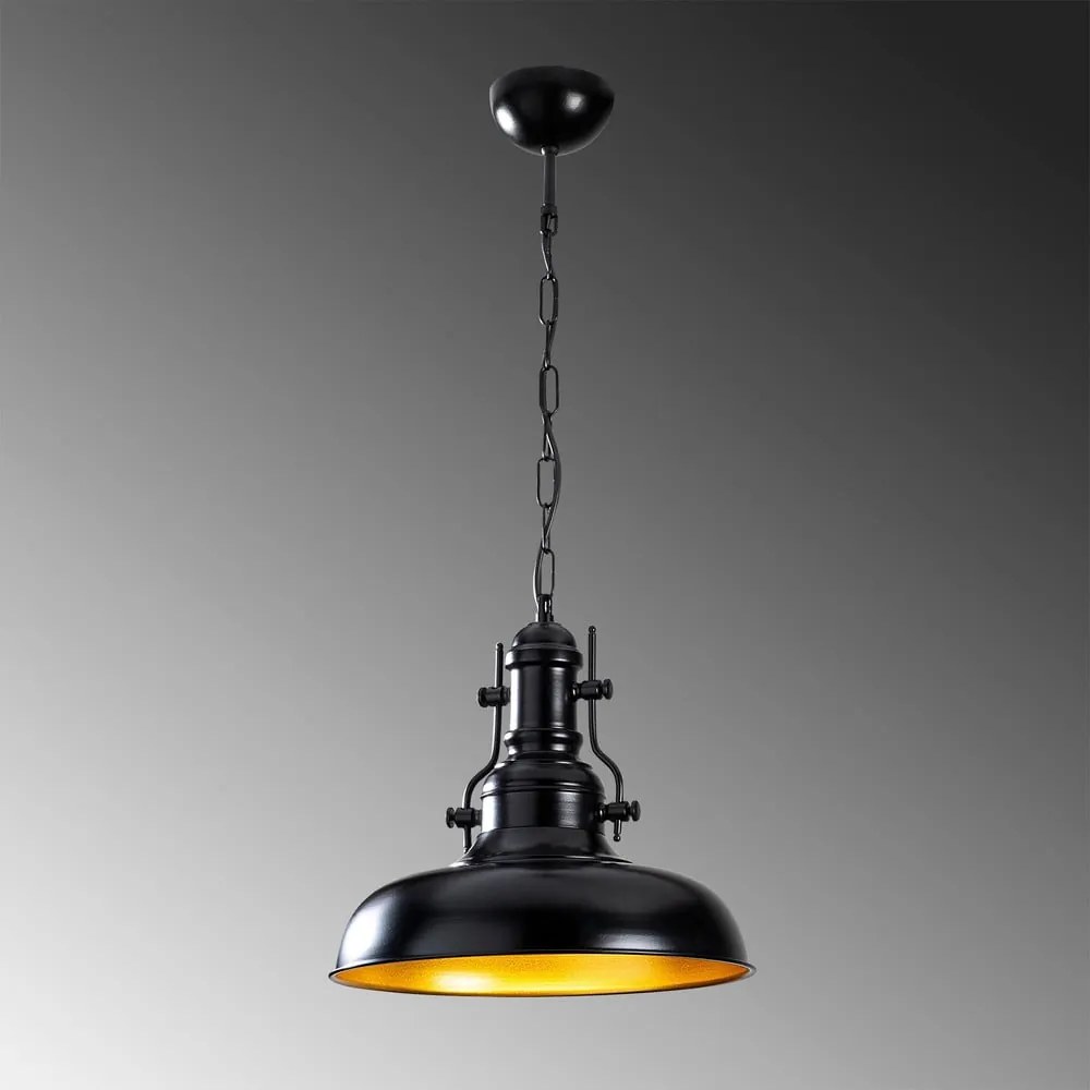 Lustră neagră cu abajur din metal ø 32 cm Berceste – Opviq lights