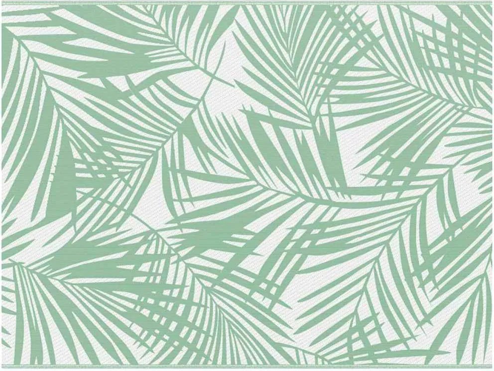 vidaXL Covor de exterior Frunză ARAKIL Verde și alb 400 × 300 cm