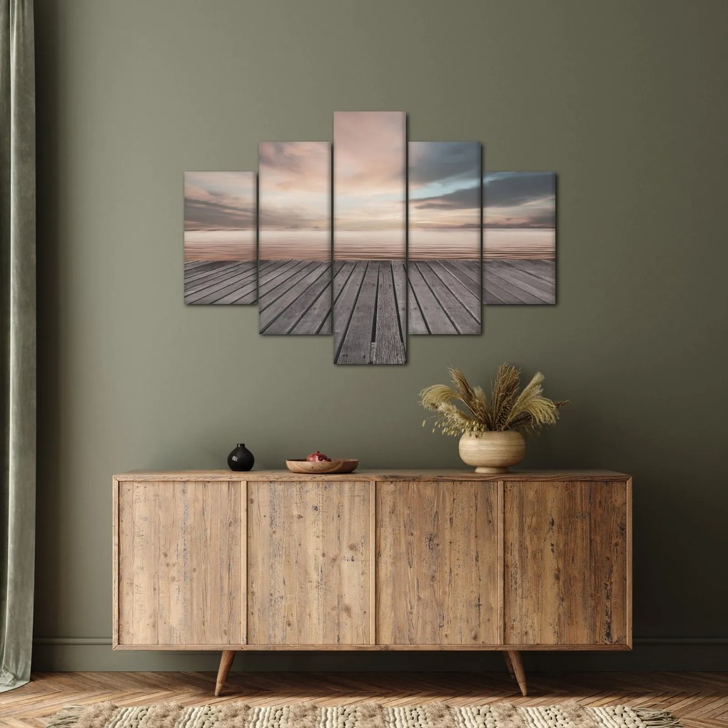 Tablou - Pier la apus de soare (150x105 cm)