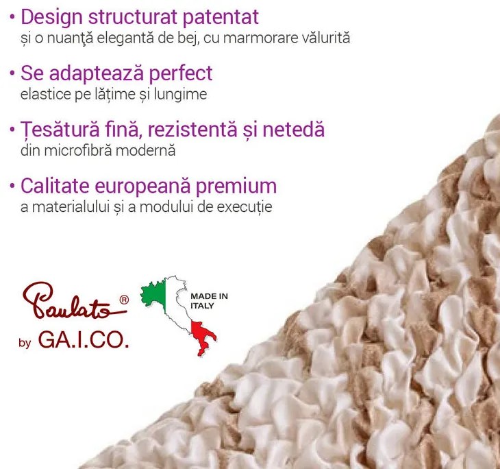 Huse bielastice UNIVERSO NOU bej cu dungi scaun cu spatar 2 buc (45 x 45 x 50 cm)