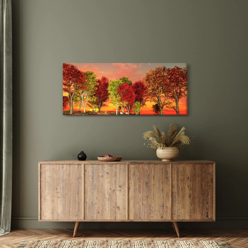 Tablou - Copaci colorate (120x50 cm)