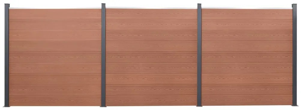 vidaXL Set panouri pentru gard, maro, 526x186 cm, WPC