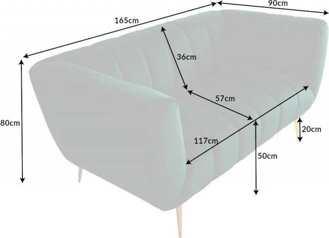 Canapea 2 locuri design elegant Noblesse, verde smarald