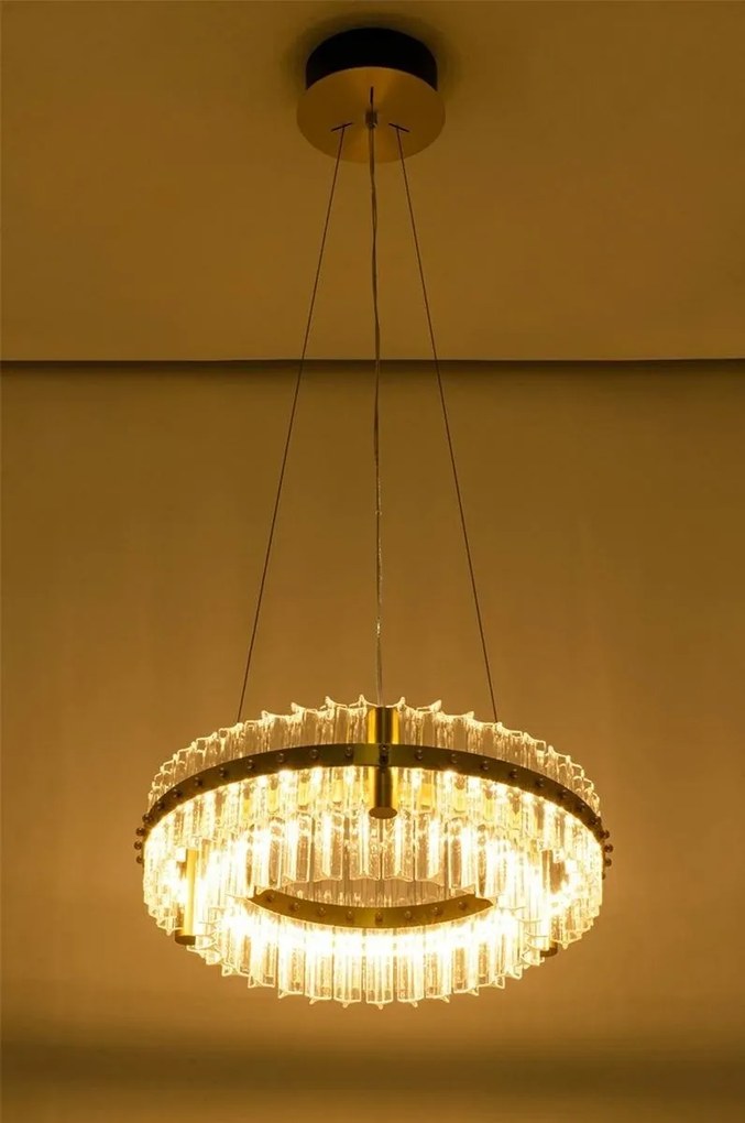 Lustra LED suspendata design deosebit Half 47D auriu