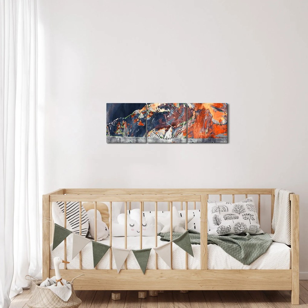 Tablou - Ilustrație de sweathouses (cu ceas) (90x30 cm)