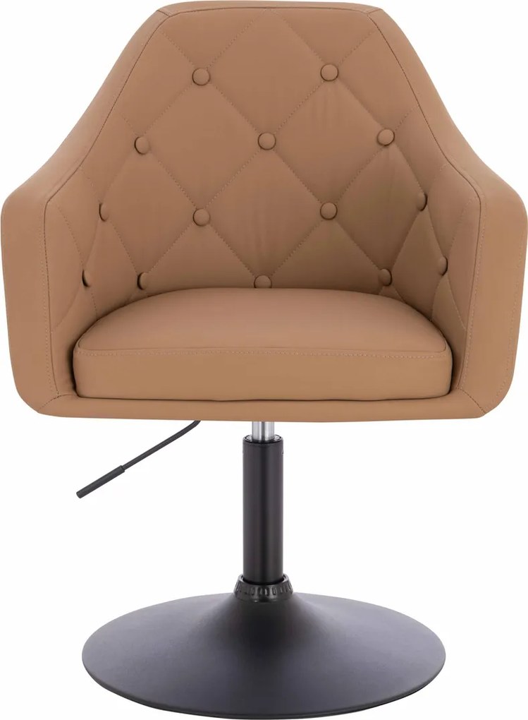 HR831N Scaun Caramel Piele Ecologica Premium Soft cu Bază Neagră