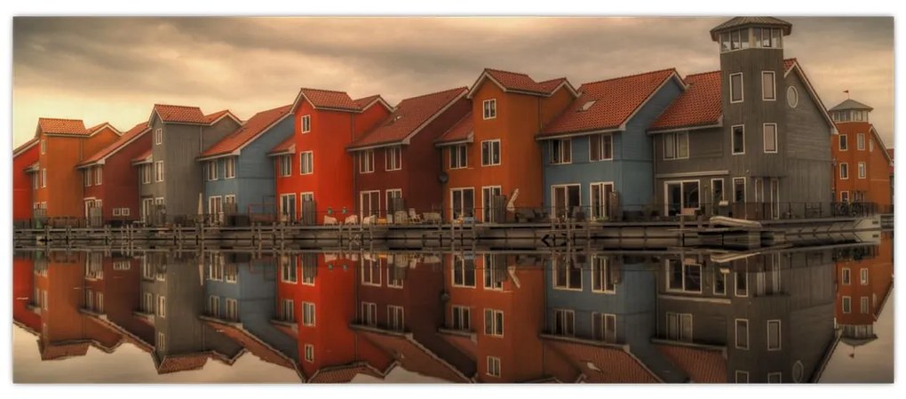 Tablou cu căsuțele colorate (120x50 cm)