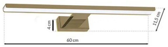 Aplica LED pentru oglindă de baie SHINE LED/13,8W/230V 60 cm IP44 alamă