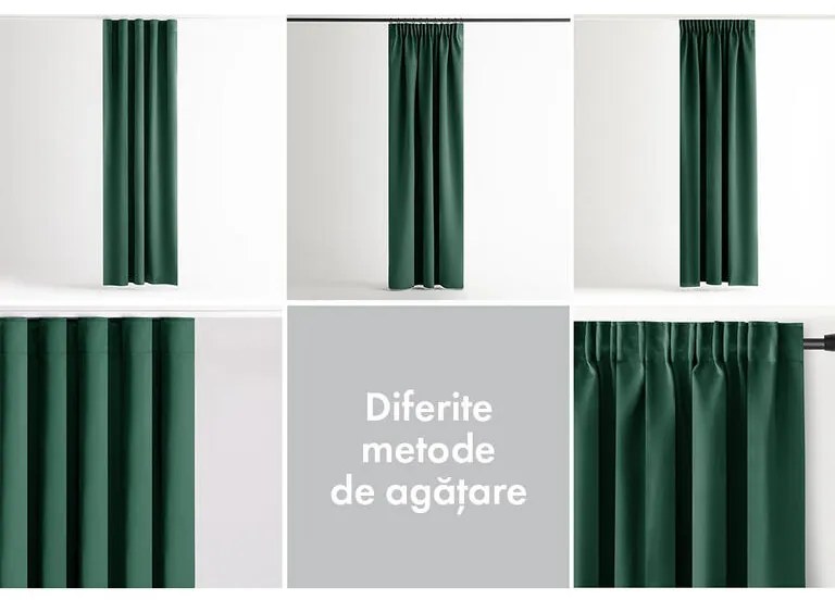 Draperie groasă blackout RESTILO verde închis 140 x 245 cm 1 buc