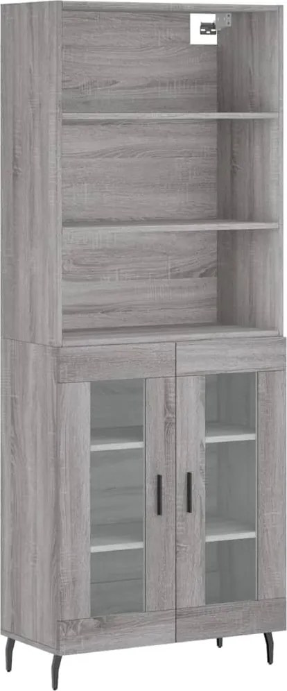 vidaXL Dulap înalt, gri sonoma, 69,5x34x180 cm, lemn compozit
