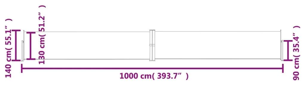 Copertina laterala retractabila, rosu, 140x1000 cm Rosu, 140 x 1000 cm