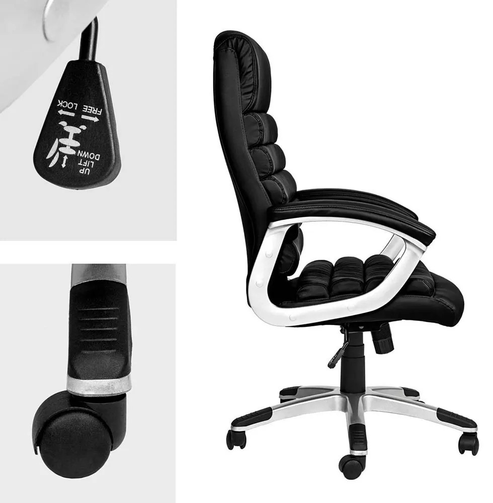 Scaun de birou directorial premium-negru