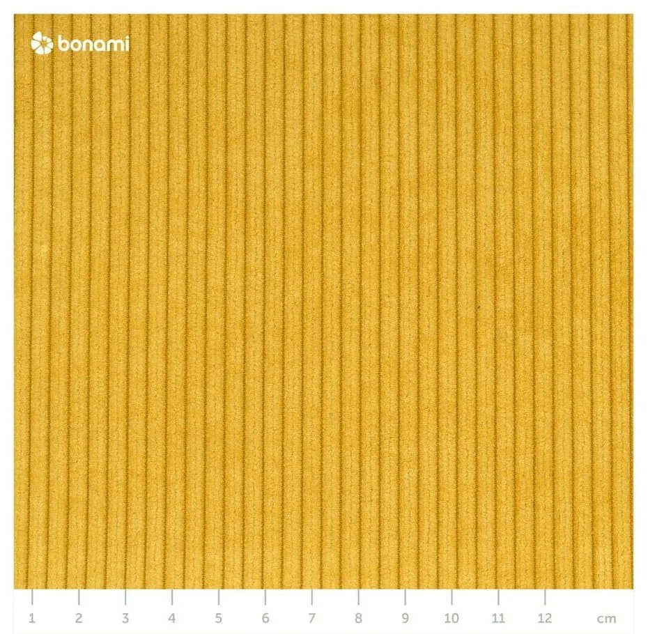 Canapea galbenă extensibilă cu tapițerie din catifea reiată 196 cm Base – Karup Design