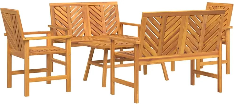 vidaXL Set de lounge pentru grădină 5 pcs Maro Lemn Solid de Acacia