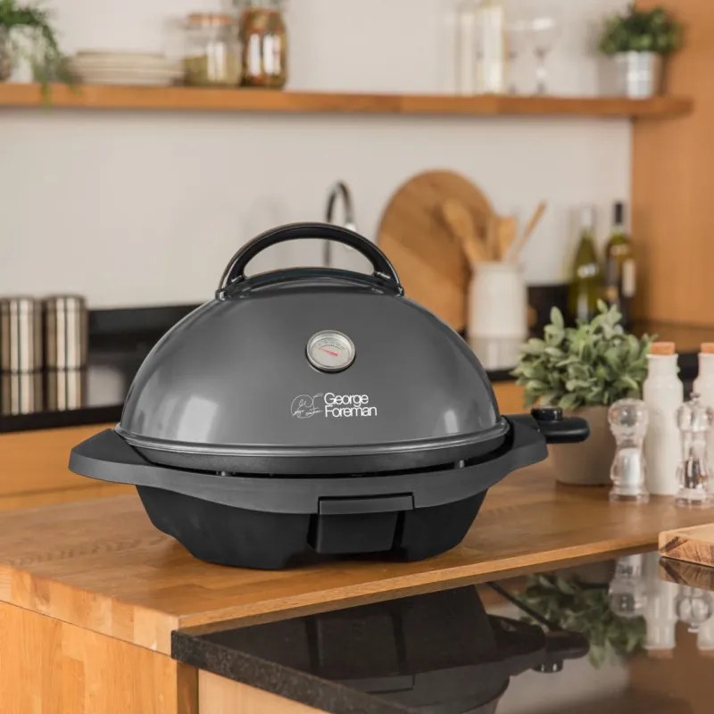 Grătar electric George Foreman 22460-56, 2400 W, 44,5 cm, 15 porții, 5 niveluri de temperatură, strat antiaderent, negru
