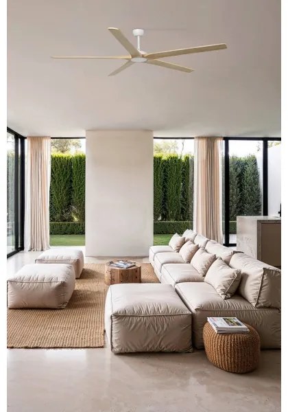 FARO 34191WT - Ventilator de tavan BIGWOOD XL pin/alb Ø 200 cm WT + DO