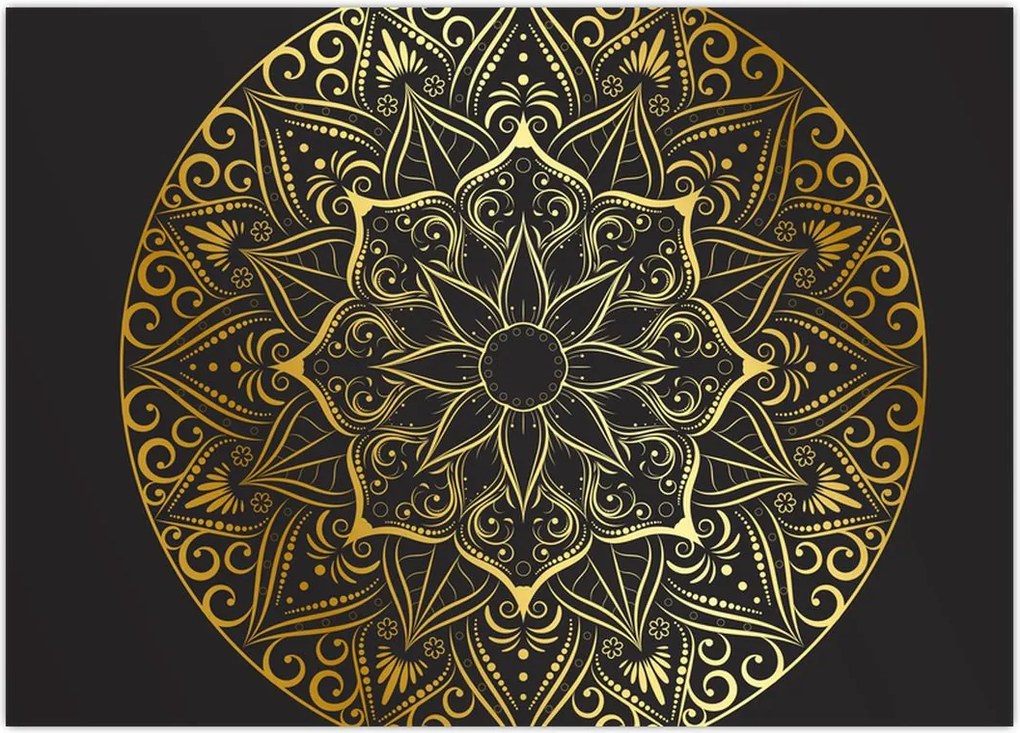 Tablou abstracției aurii (70x50 cm)