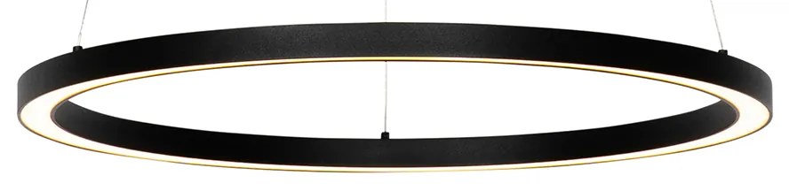 Lampă suspendată neagră 60 cm cu LED inclus, reglabil în 3 trepte - Girello