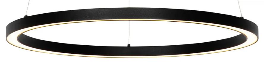 Lampă suspendată neagră 60 cm cu LED reglabil în 3 trepte - Girello