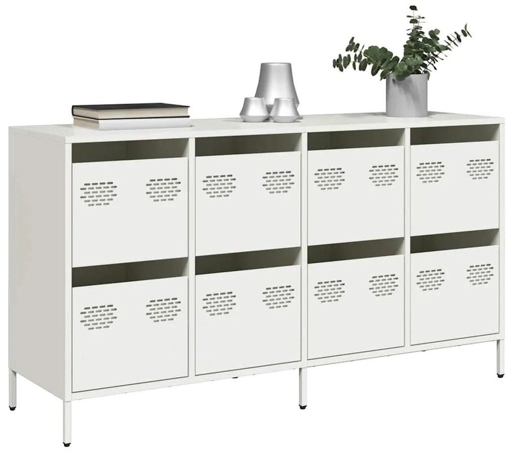 vidaXL Dulap, alb, 135x39x73,5 cm, oțel laminat la rece