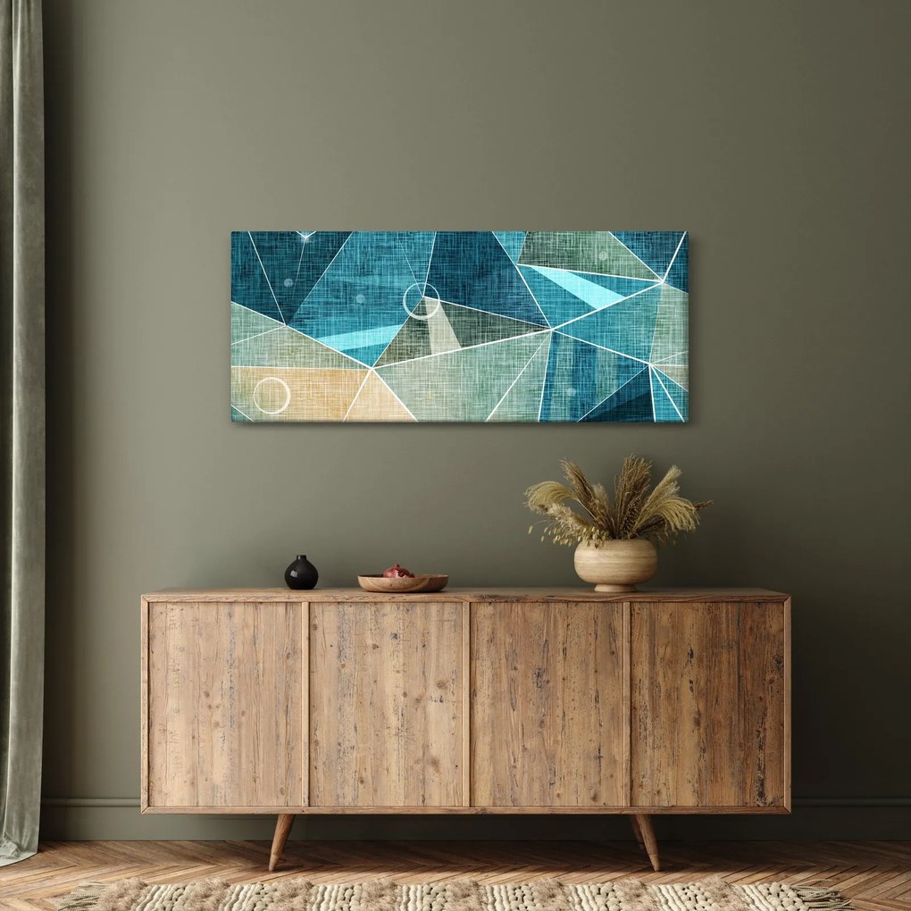 Tablou - Abstract turcoaz (120x50 cm)