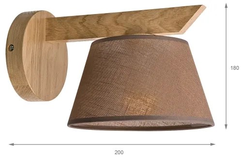 Aplică Brilagi ANTHONY 1xE14/40W/230V stejar/maro