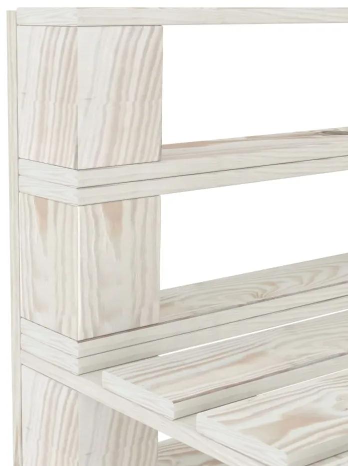 Set mobilier gradina din paleti,alb, 9 piese, lemn Alb, 1