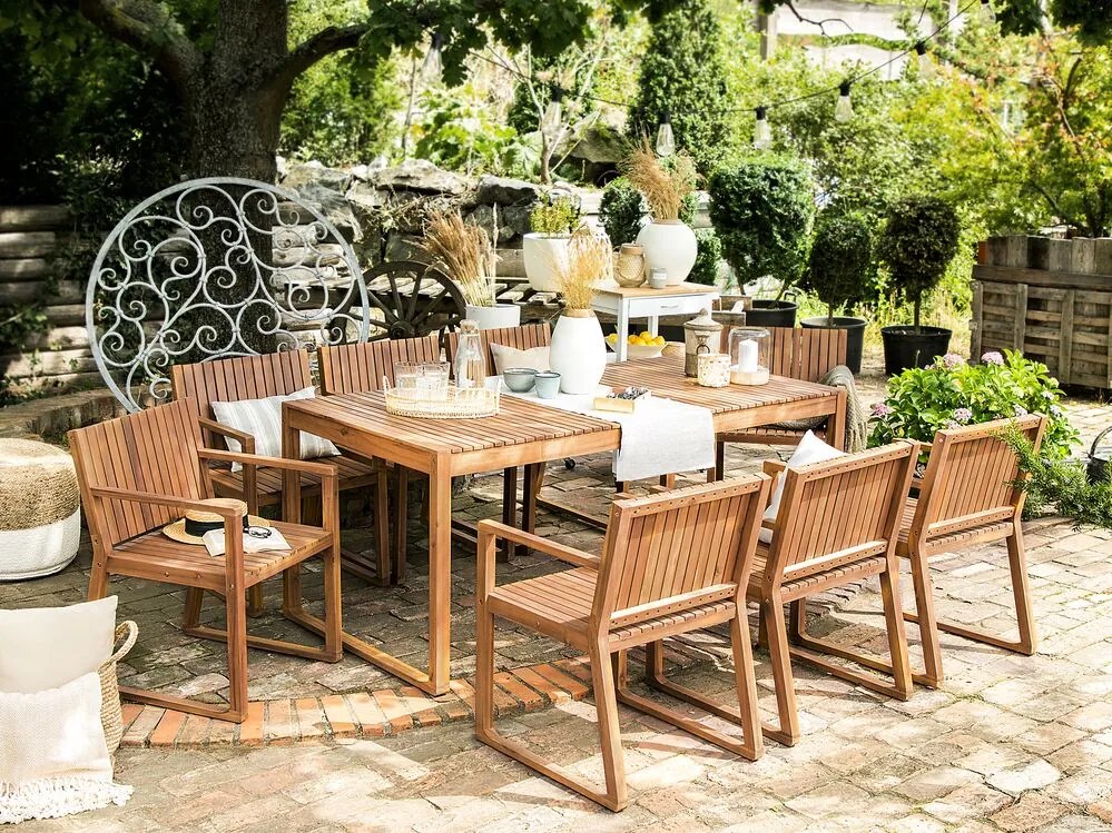 Set mobilier de grădină Saffiya (lemn deschis) . 1075795