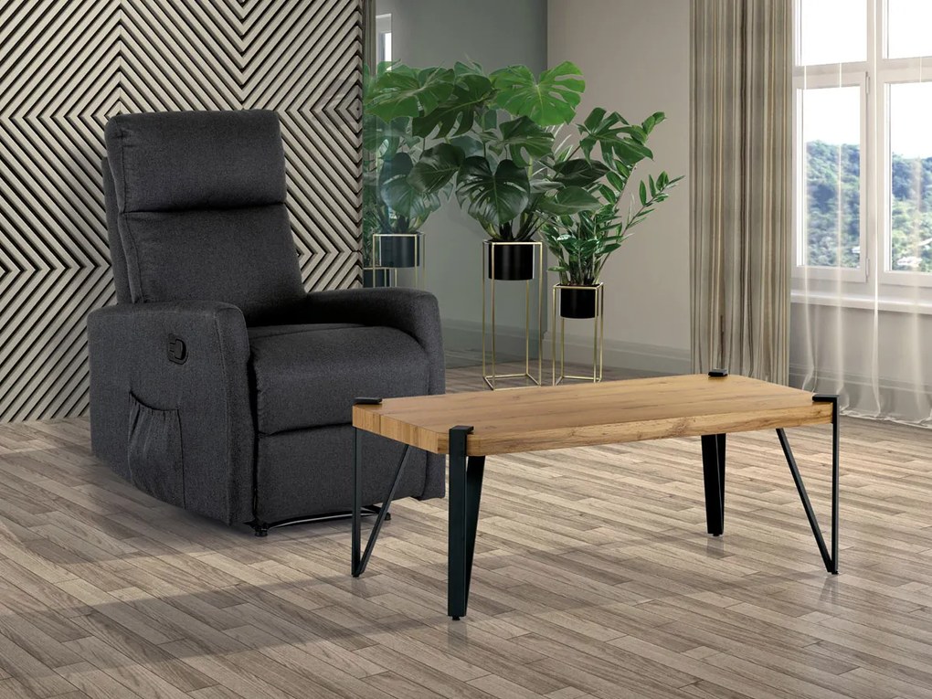Masă de cafea Arthus-260-OAK (stejar + negru). 1042778