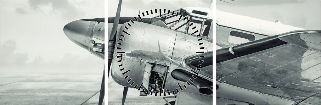 Tablou - Avion (cu ceas) (90x30 cm)