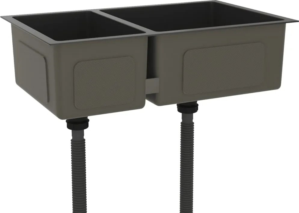 vidaXL Chiuvetă de bucătărie, negru, oțel inoxidabil