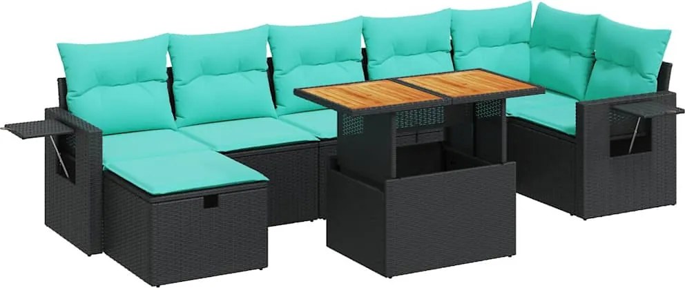 vidaXL Set canapele grădină cu perne 8 piese gri poliratan/lemn acacia